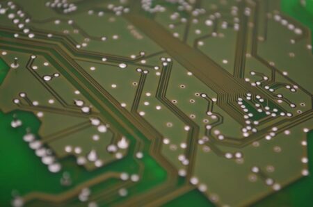 A close up of a Samsung circuit board.