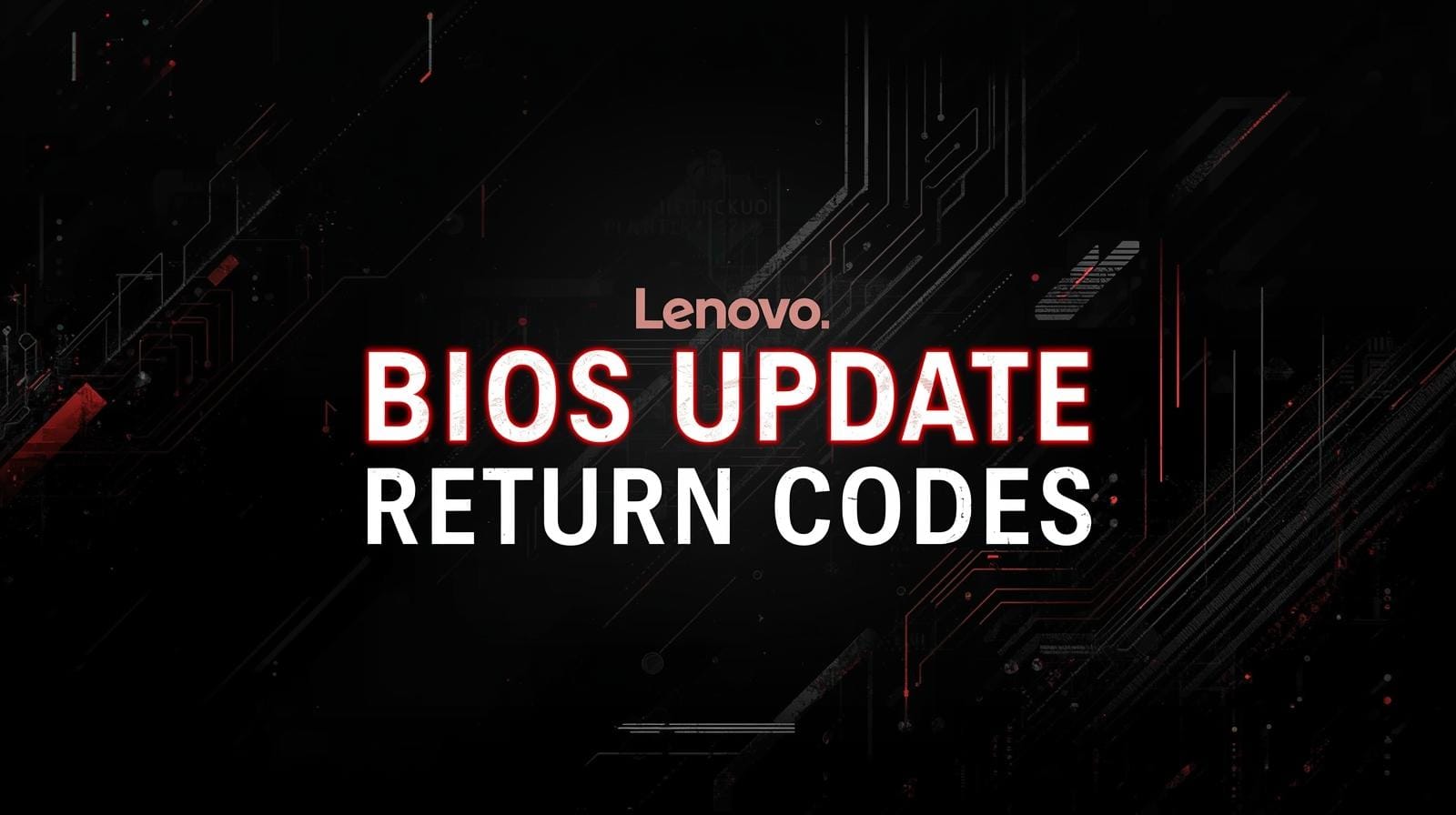 Create a bold high‑impact 16 9 featured image with a dark hardware‑focused tech‑support theme. Use deep black or charcoal as the base with sharp accent colours like bright red and white fo