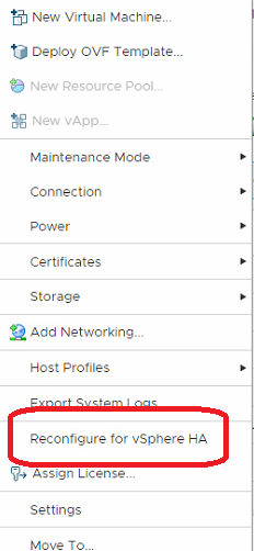 VMWare vSphere HA Failover Error 1