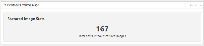 Dashboard Widget Featured Image Stats