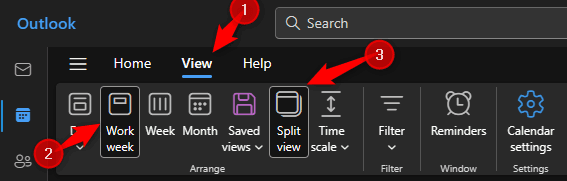 New Microsoft Outlook Multi Calendar Split View 1