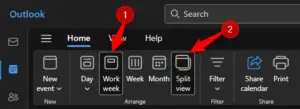 Microsoft Outlook Calendar Ribbon Bar