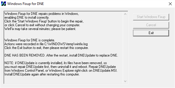 Windows Fixup for DNE