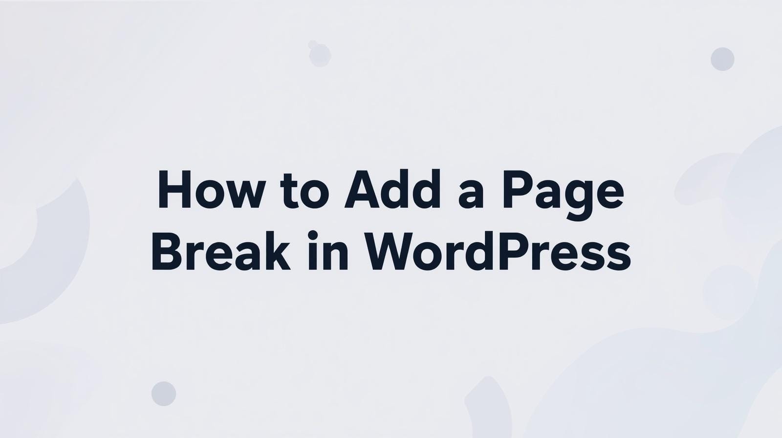 Create a clean modern WordPress style featured image with a minimalist tech aesthetic. Use a light background with subtle gradients or soft abstract shapes. Include a bold clear title text