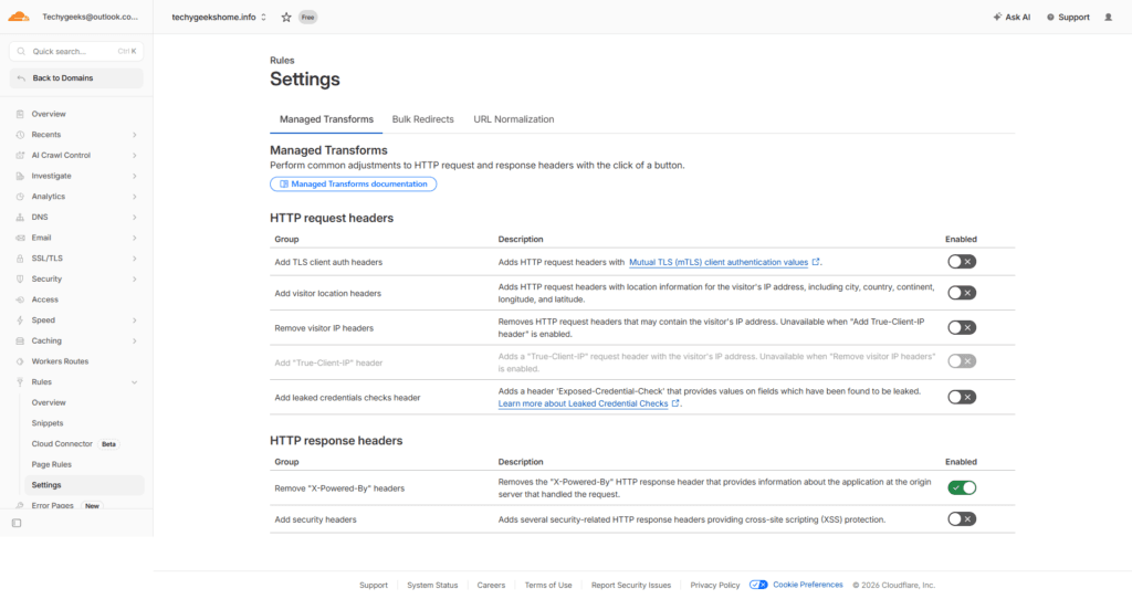 cloudflare header turn off