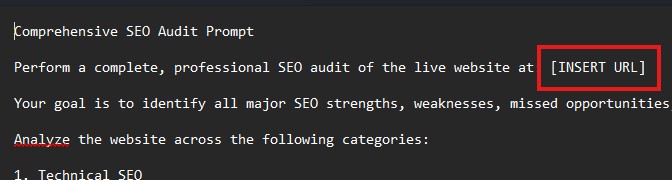 seo audit website link
