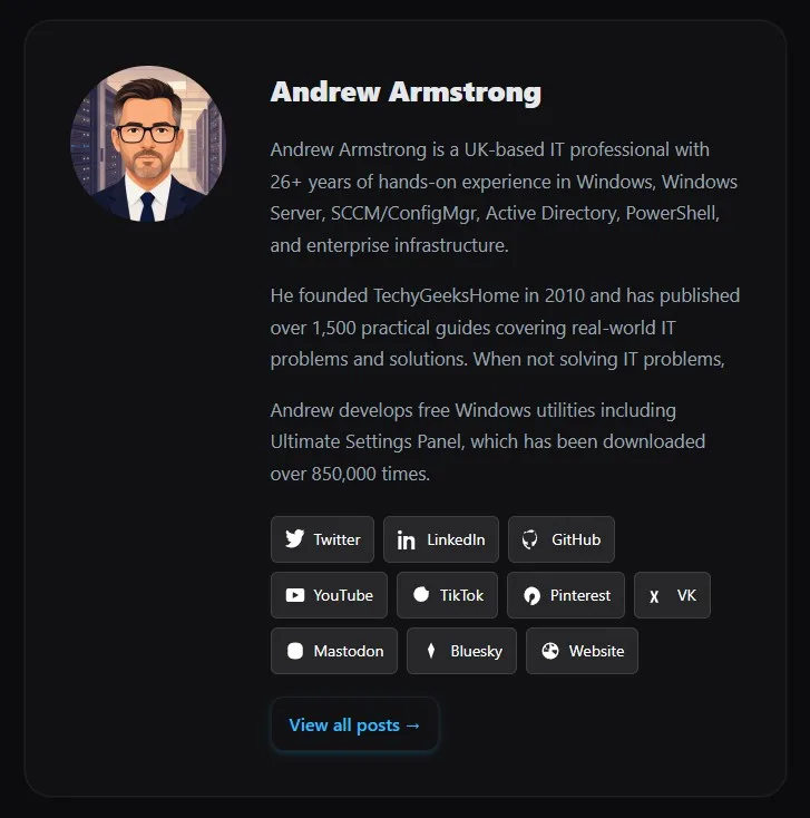 Author box with per-author social links