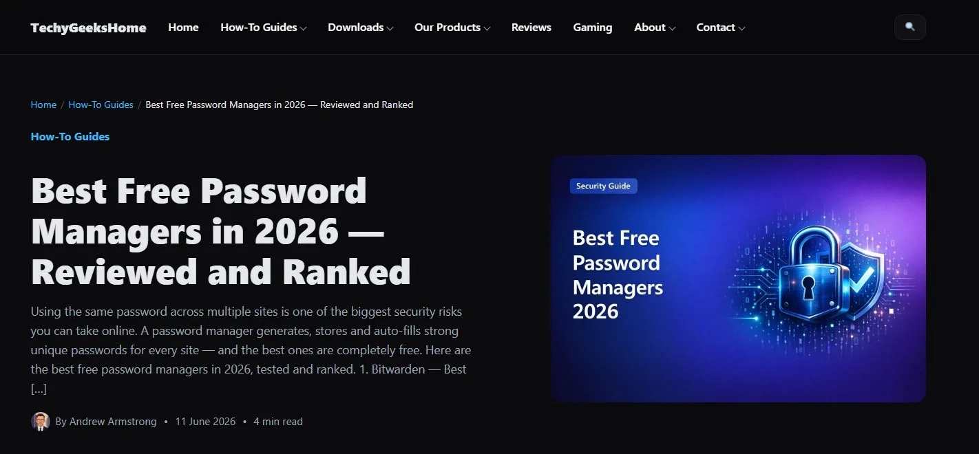 NeoDark homepage hero section
