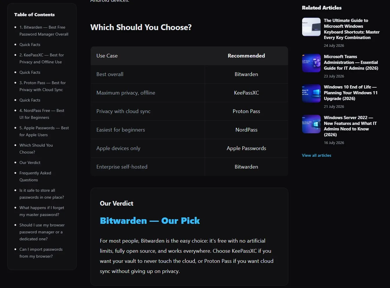 Review content patterns. Pros and cons and verdict boxes