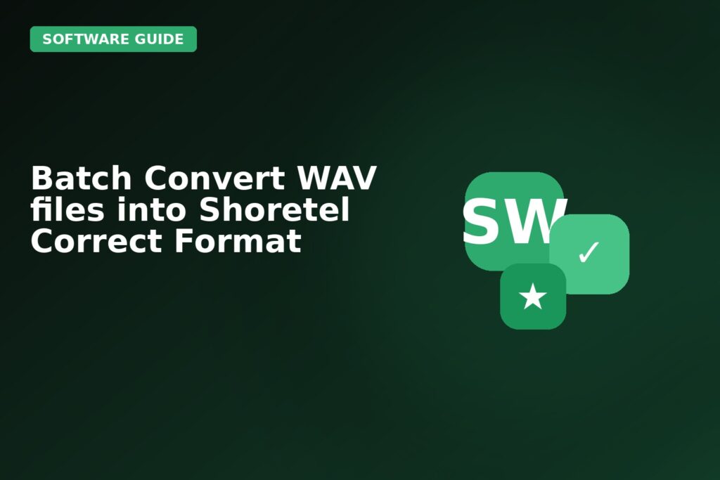 Batch Convert Wav Files Into Shoretel Correct Format