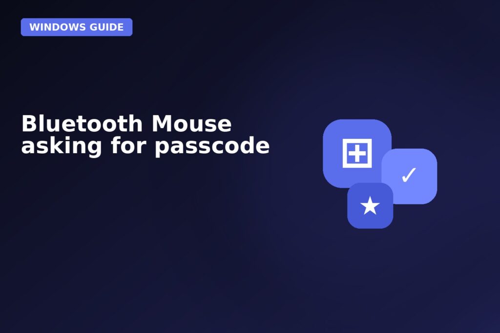 Bluetooth Mouse Asking For Passcode
