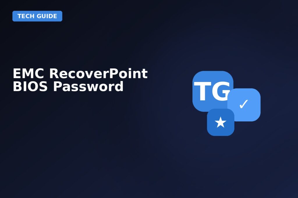 Emc Recoverpoint BIOS Password