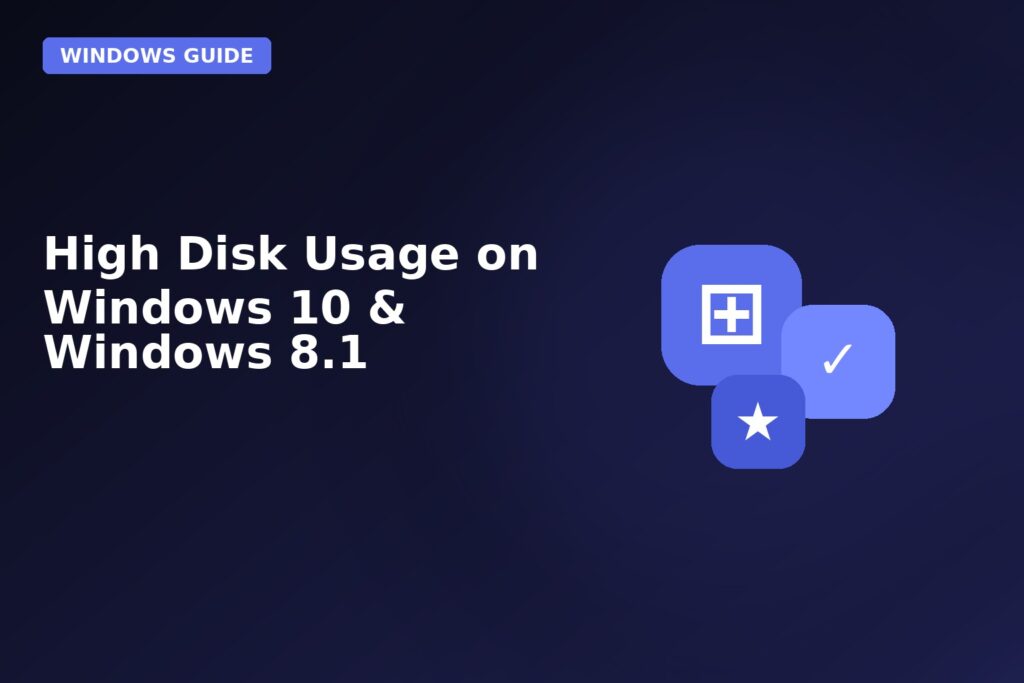 High Disk Usage On Windows 10 Windows