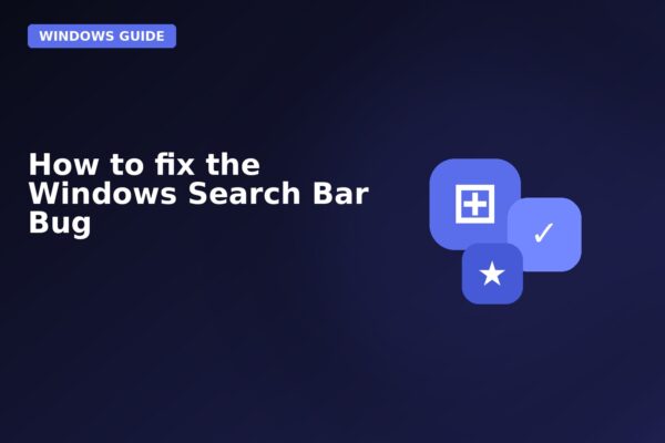 how to fix the windows search bar bug