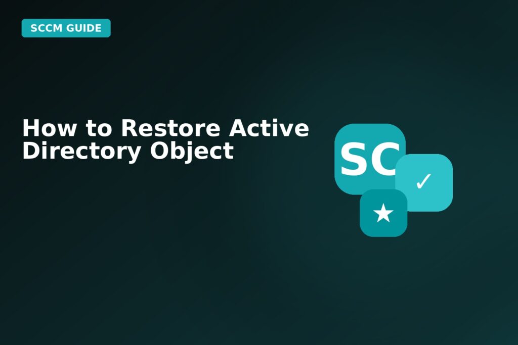 How To Restore Active Directory Object