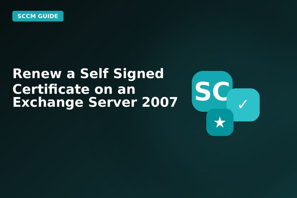 Renew A Self Signed Certificate On An Exchange Server