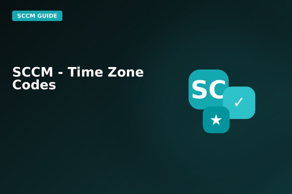 SCCM Time Zone Codes