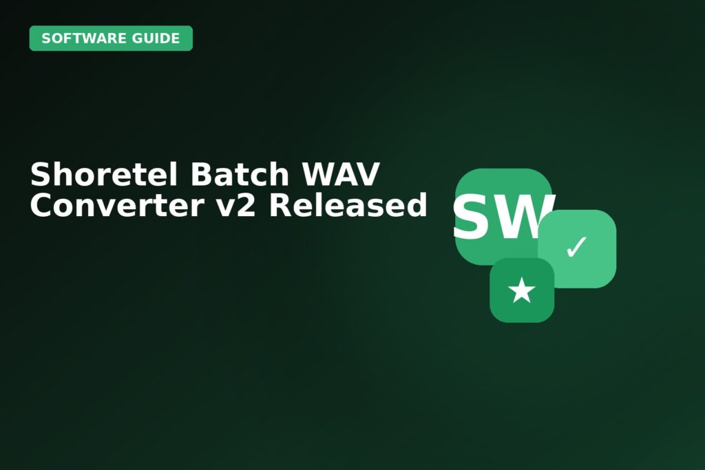 Shoretel Batch Wav Converter V2 Released