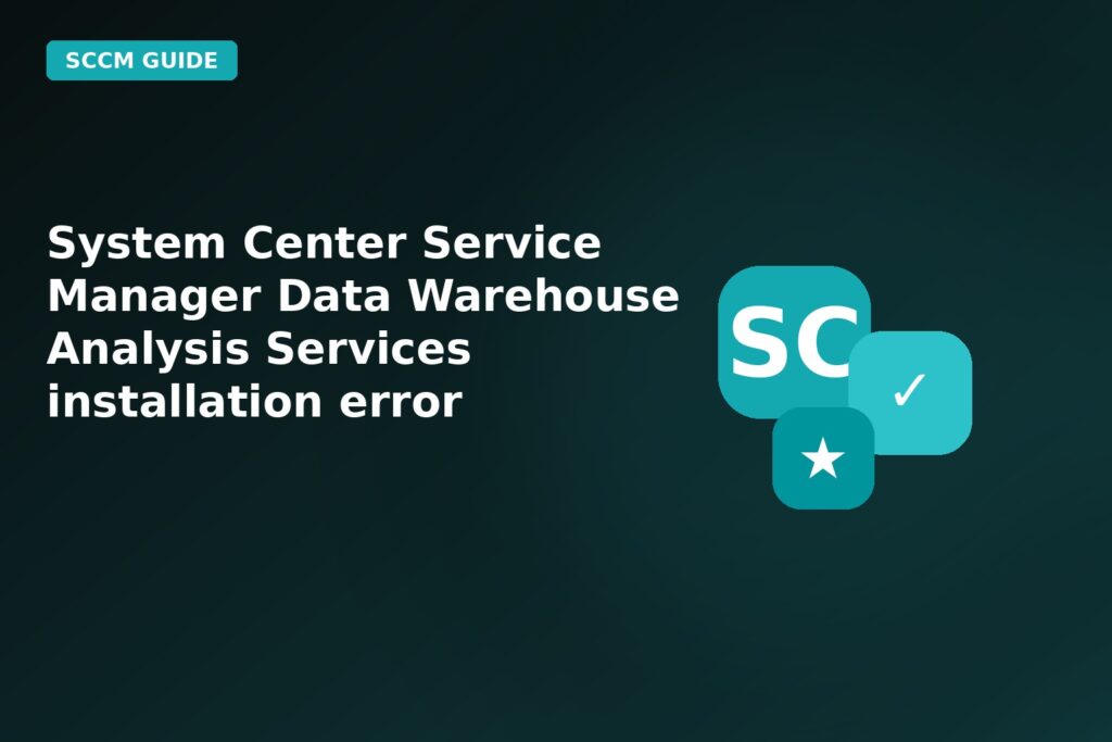 System Center Service Manager Data Warehouse Analysis Services