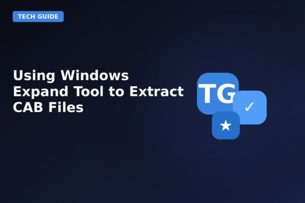 using windows expand tool to extract cab files