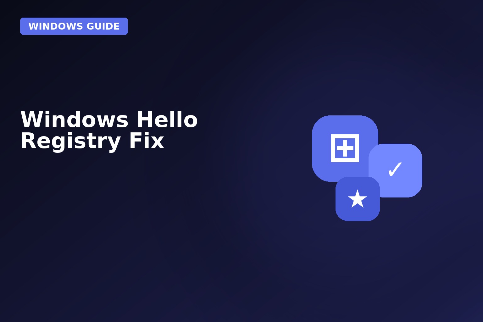 Windows Hello Registry Fix