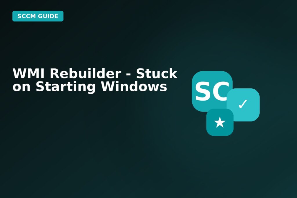 WMI Rebuilder Stuck On Starting Windows