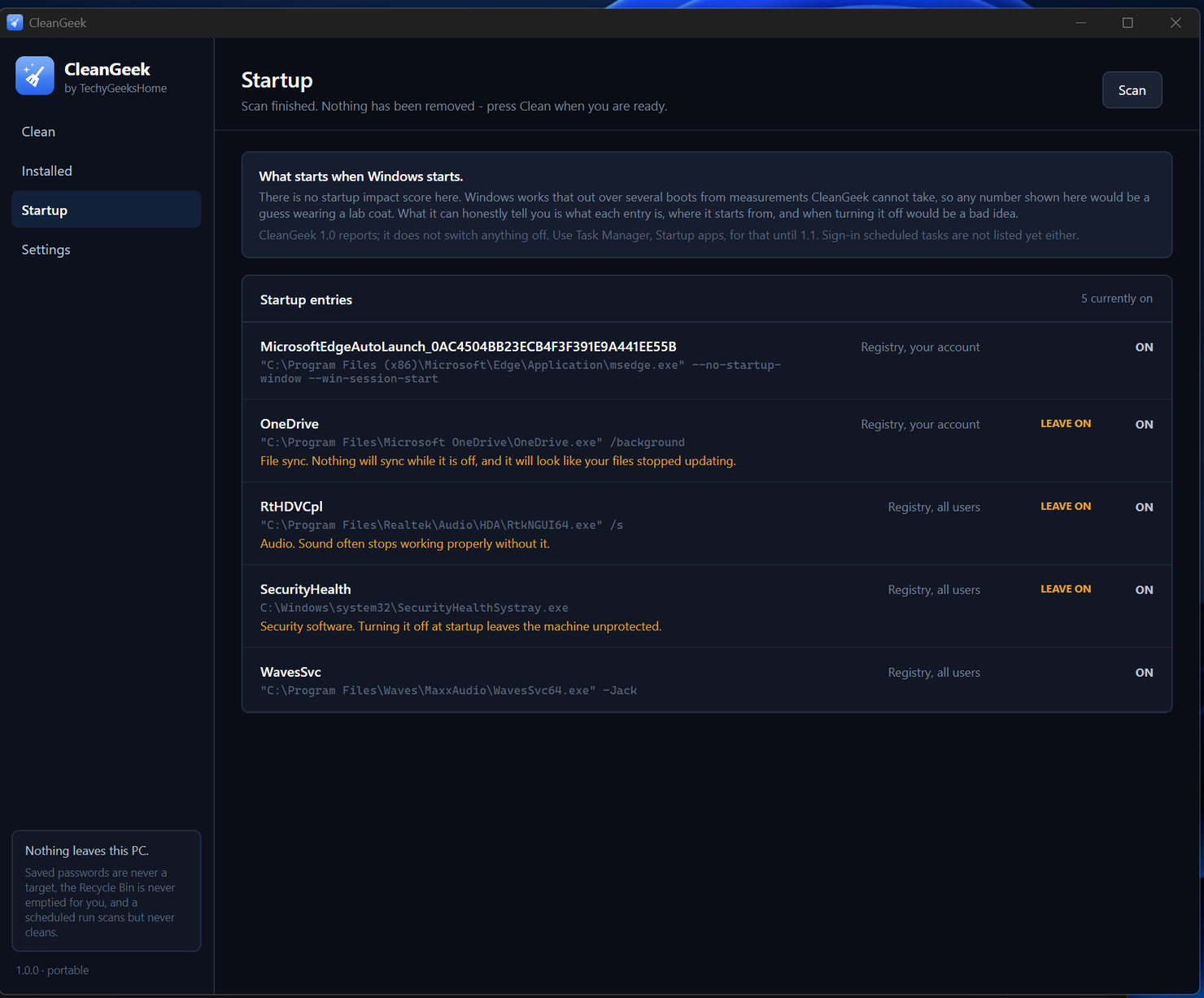 cleangeek startup The CleanGeek Startup screen