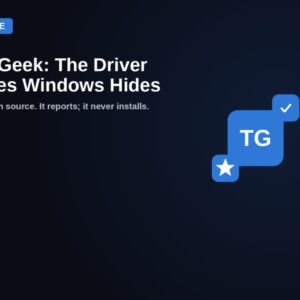 DriverGeek featured image — the driver updates Windows Update hides, on the TechyGeeksHome guide card