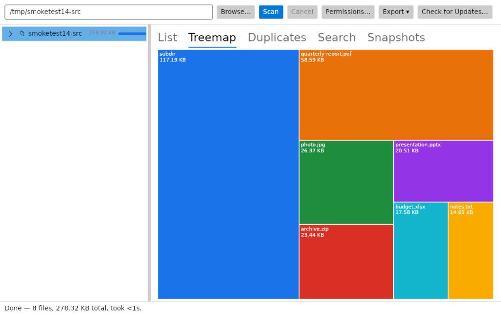 screenshottreemapview The squarified treemap makes the largest space consumers obvious at a glance