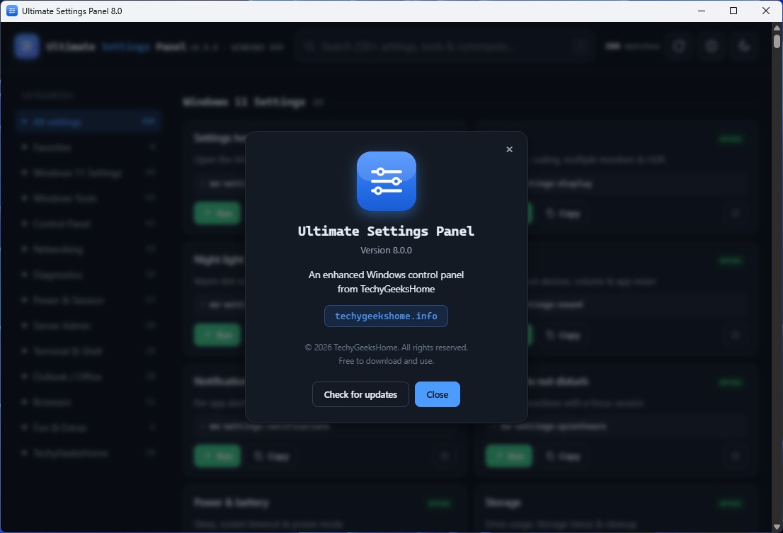 usp screenshot 4 Ultimate Settings Panel 8.0 (Windows App) - Image 5