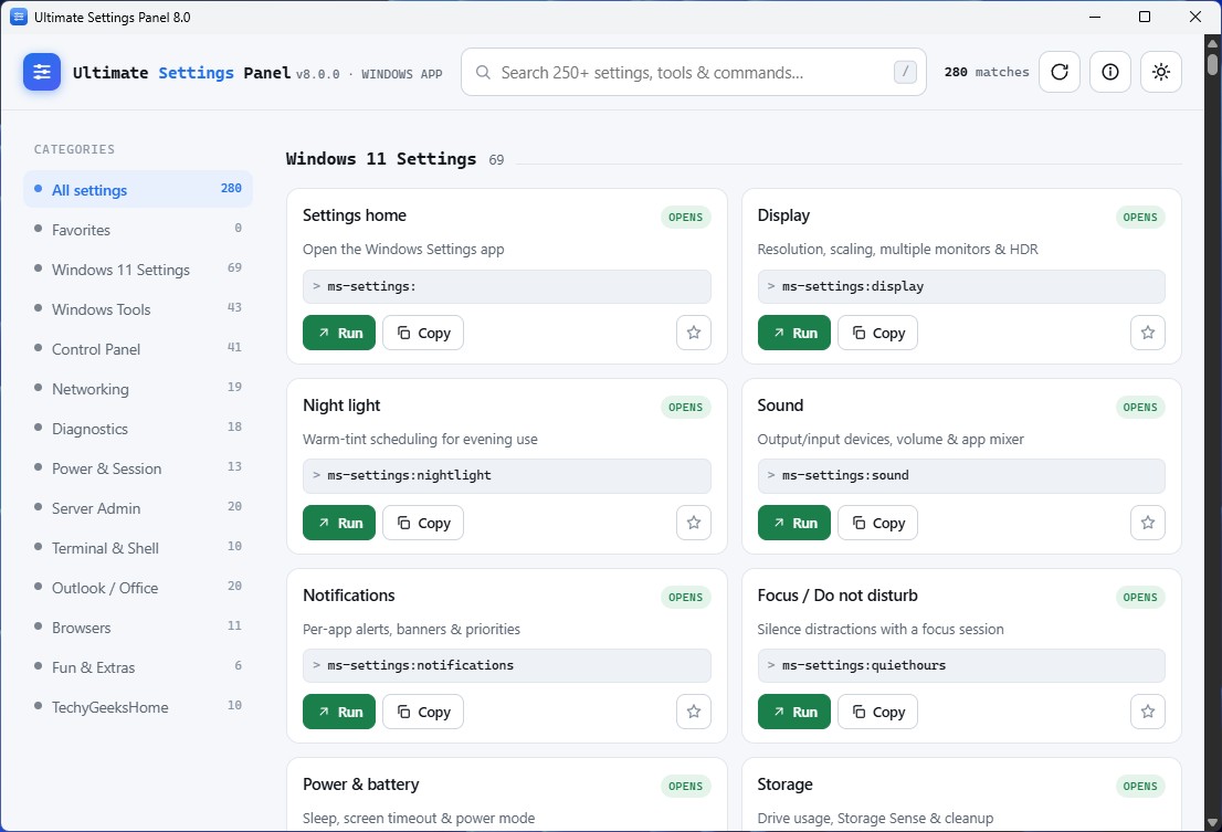 usp screenshot 5 Ultimate Settings Panel 8.0 (Windows App) - Image 6