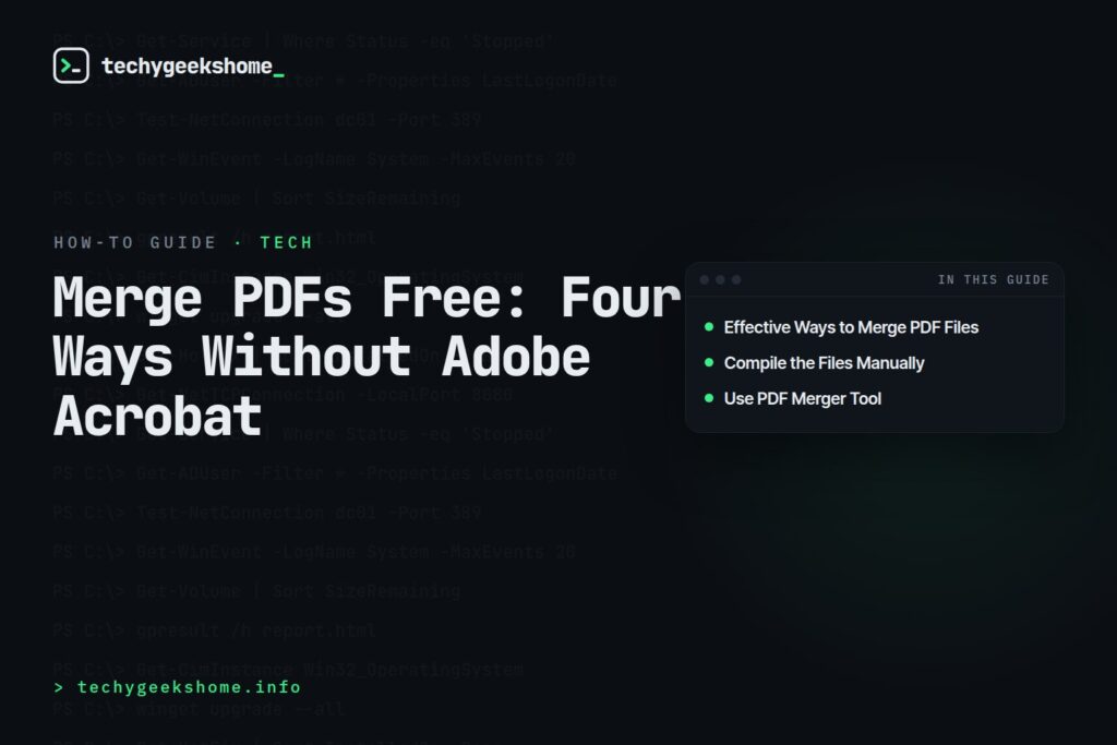 Merge PDFs Free: Four Ways Without Adobe Acrobat