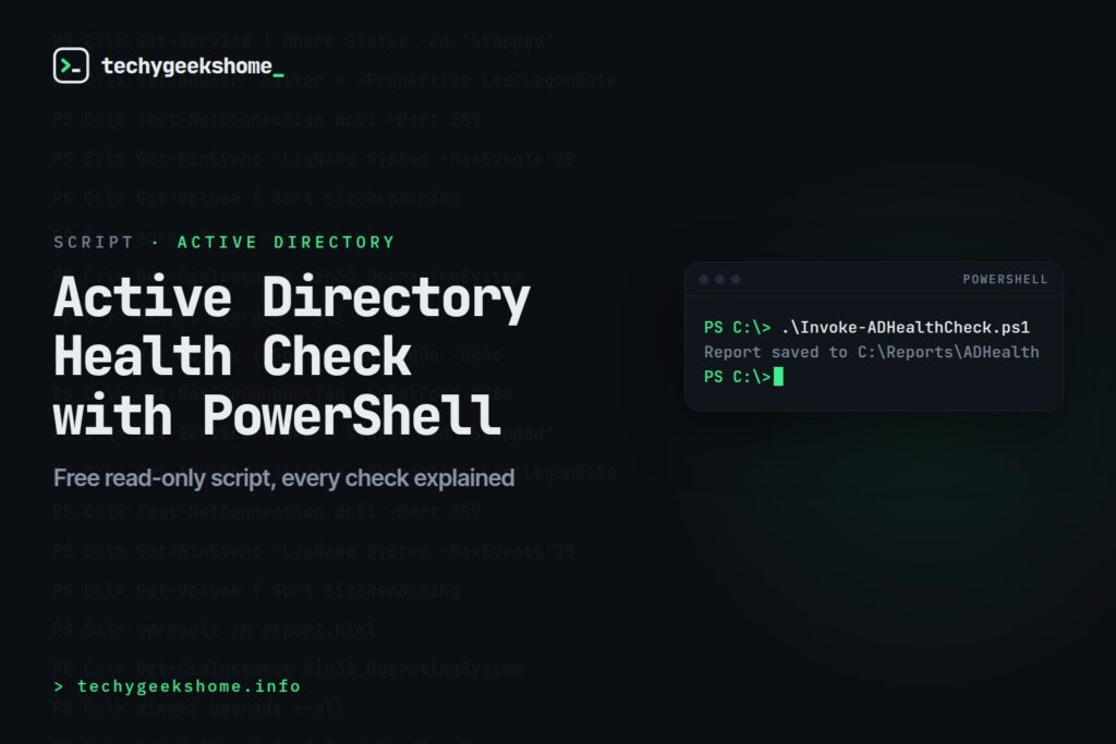 Active Directory Health Check with PowerShell: Free Script and What Each Check Means