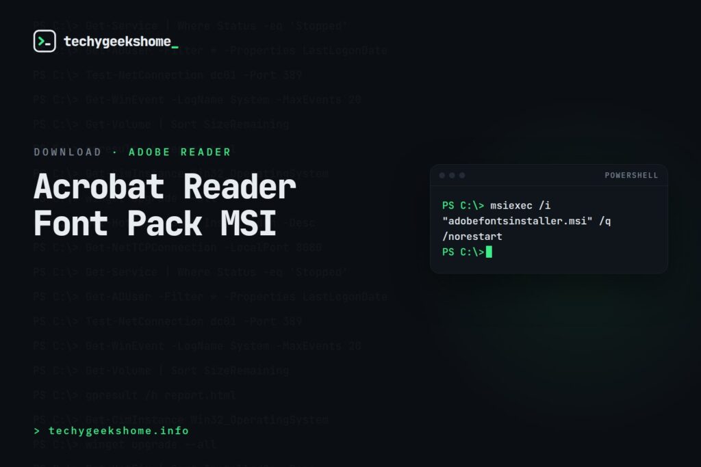 Adobe Acrobat Reader DC Font Pack MSI Download
