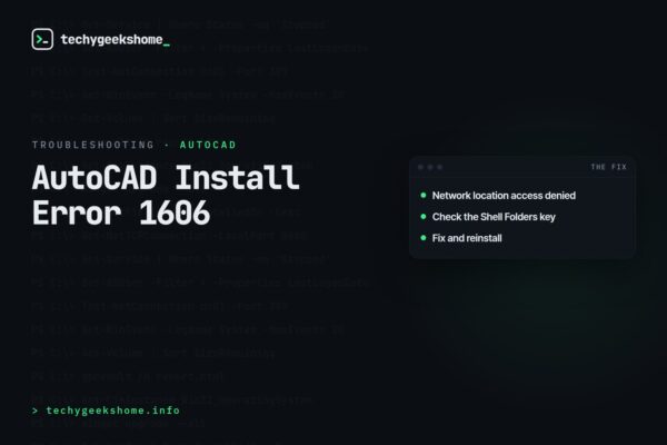 AutoCAD Installation Error 1606: Fixing Network Location Access Denied