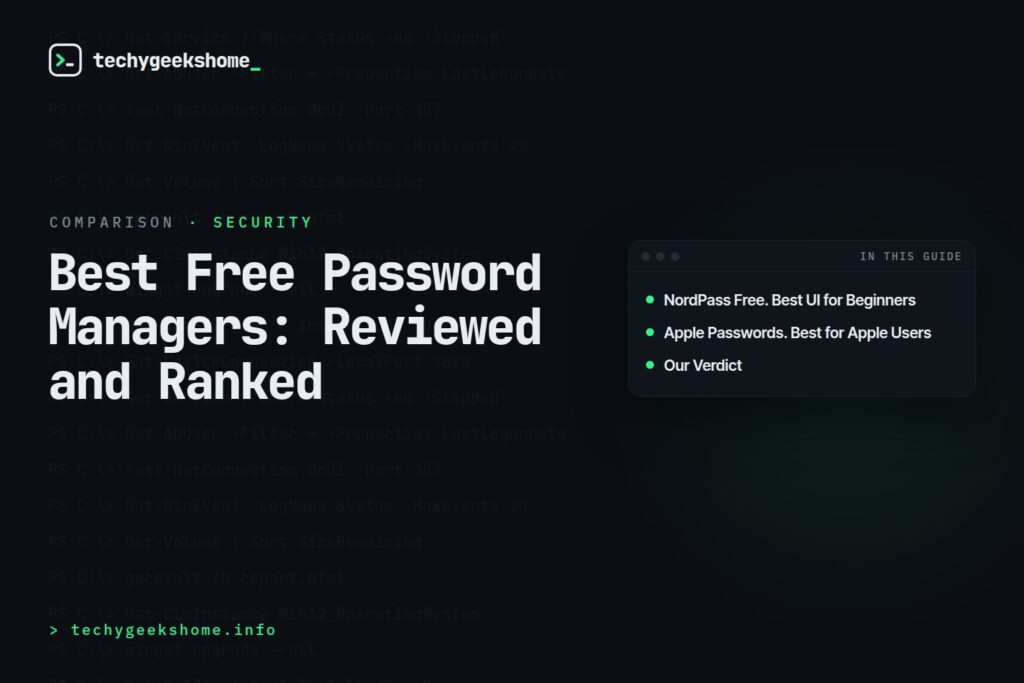 Best Free Password Managers in 2026: Reviewed and Ranked