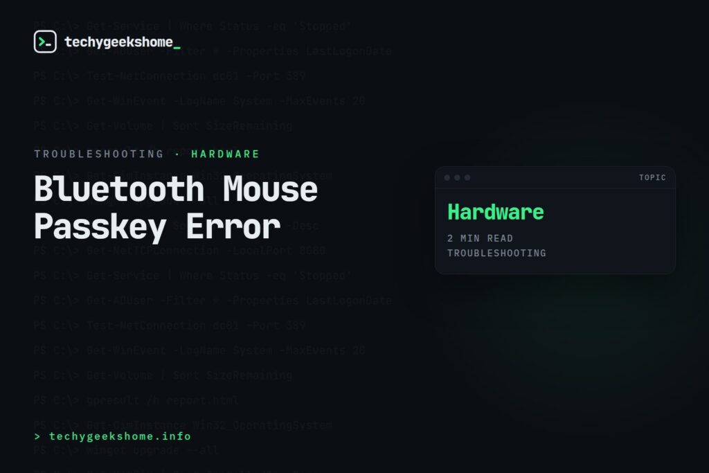 Bluetooth Mouse Passkey Error: Fixing a Stuck Pairing Prompt