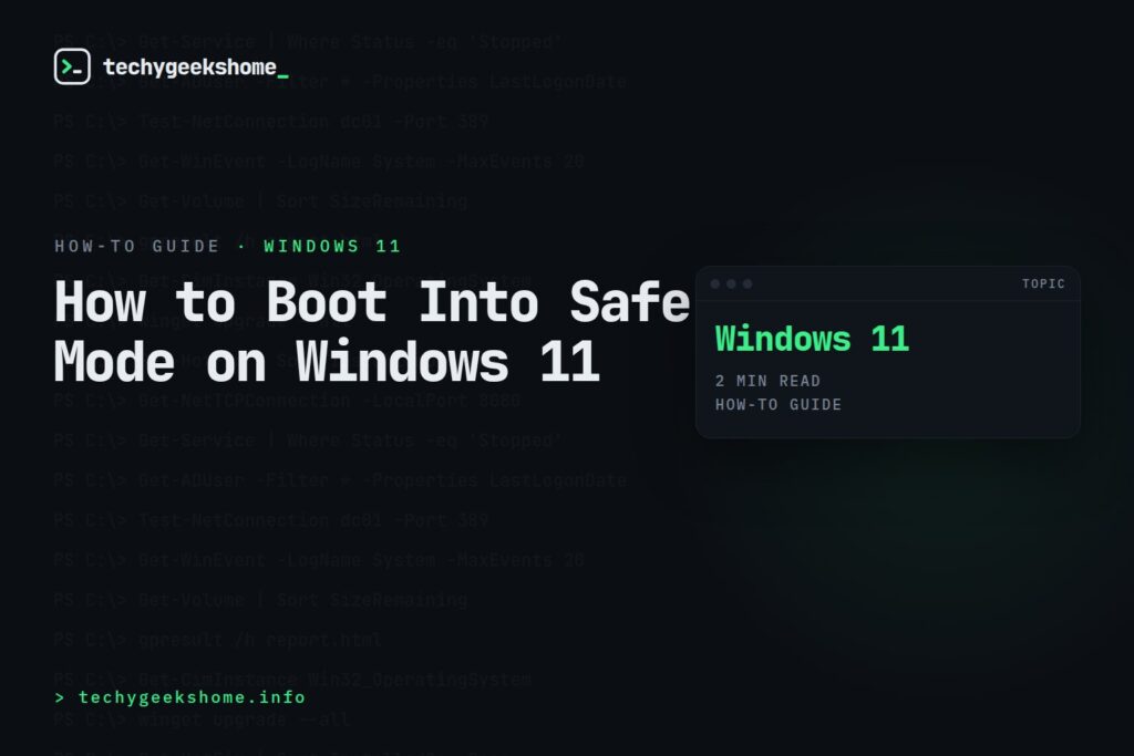 How to Boot Into Safe Mode on Windows 11