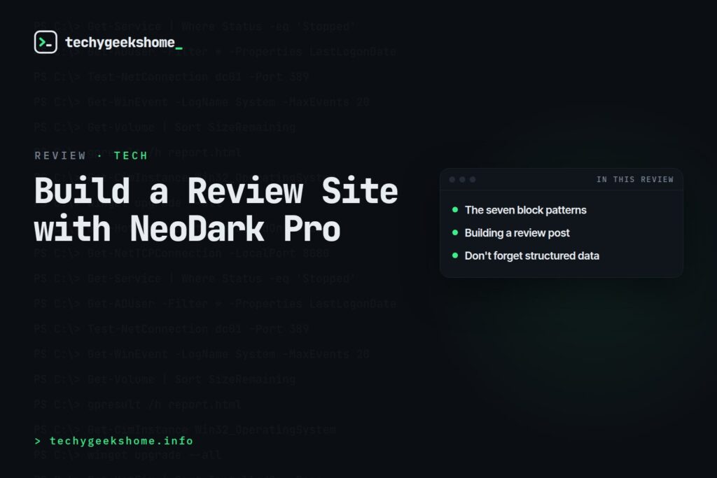 How to Build a Review Site with NeoDark Pro's Built-In Review Blocks