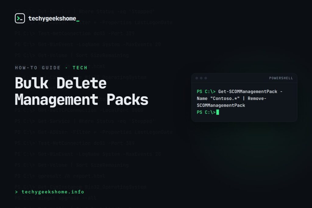 Bulk Delete Management Packs: Clearing Multiple at Once