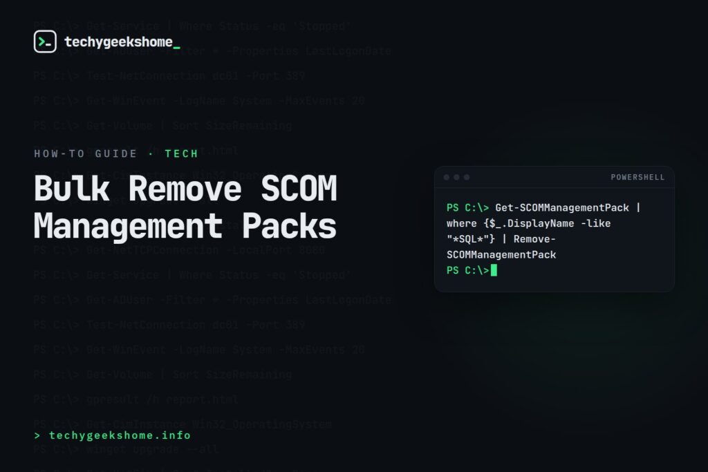 Bulk Remove SCOM Management Packs