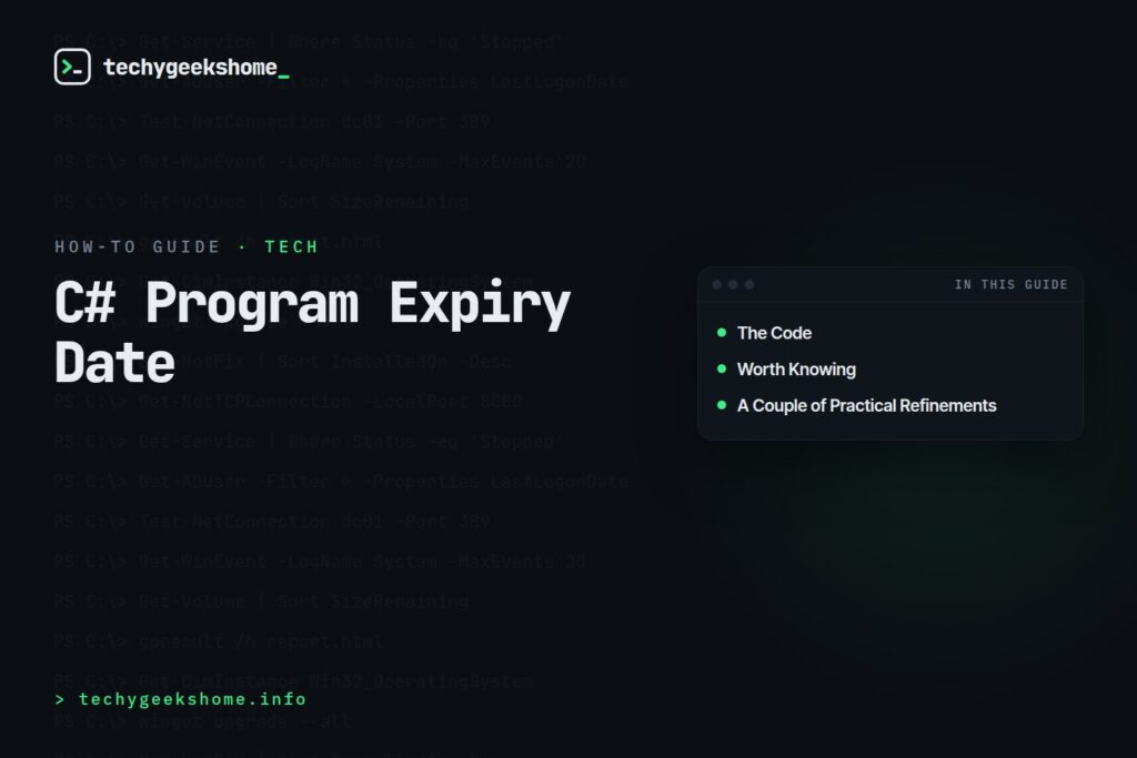 C# Program Expiry Date: Setting an Expiration on Your App