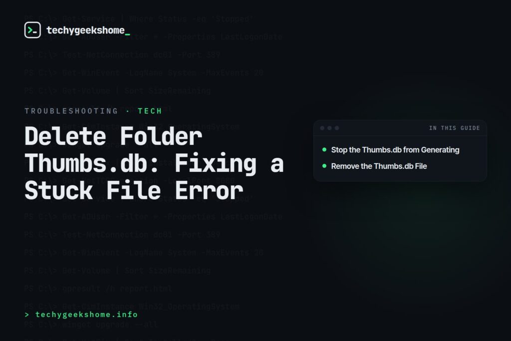 Delete Folder Thumbs.db: Fixing a Stuck File Error