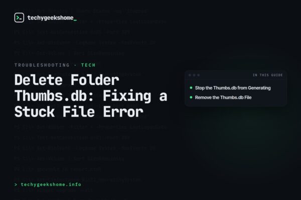 Delete Folder Thumbs.db: Fixing a Stuck File Error