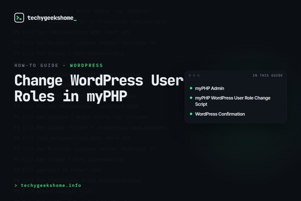 Change WordPress User Roles in myPHP
