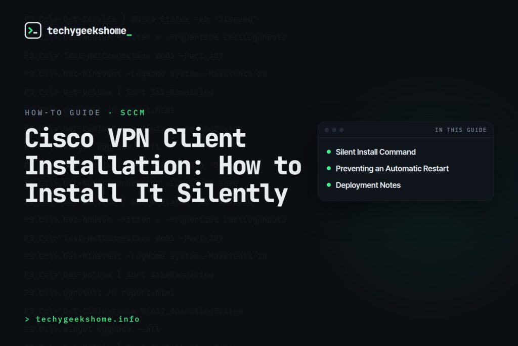 Cisco VPN Client Installation: How to Install It Silently