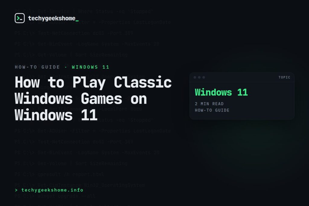 How to Play Classic Windows Games (Solitaire, Minesweeper, FreeCell) on Windows 11