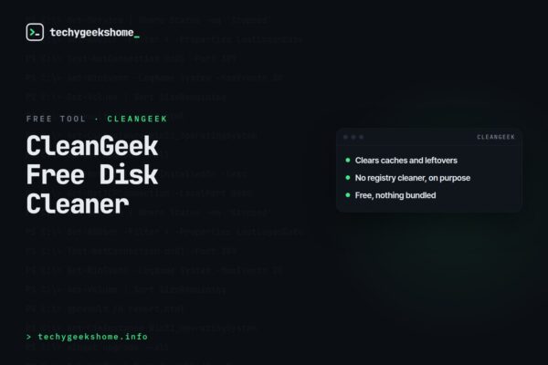 CleanGeek 1.0: A Free Disk Cleaner With No Registry Cleaner, On Purpose