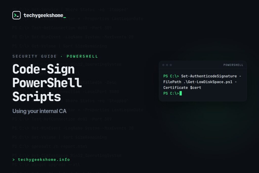 How to Code-Sign PowerShell Scripts with an Internal CA