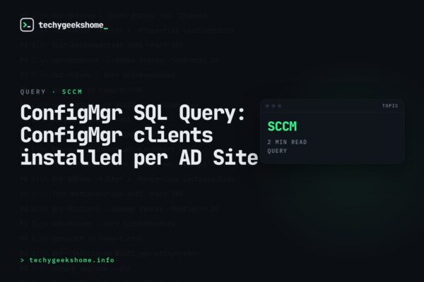 ConfigMgr SQL Query: ConfigMgr clients installed per AD Site
